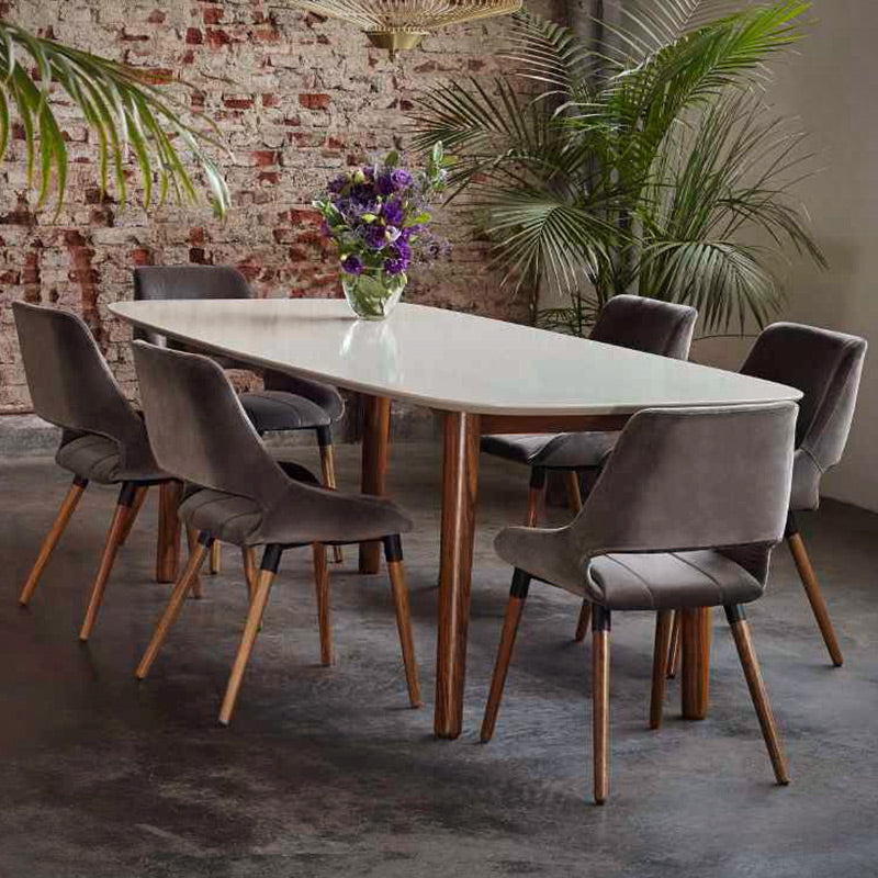 Mesa de comedor Feliz, laca blanca